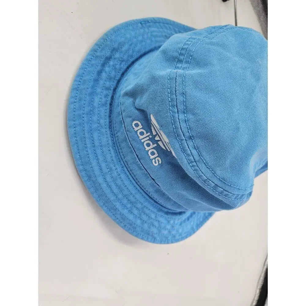 Adidas Carolina Blue Bucket Hat OSFA Sewn Logo Retro Streetwear Tar Heel Blue